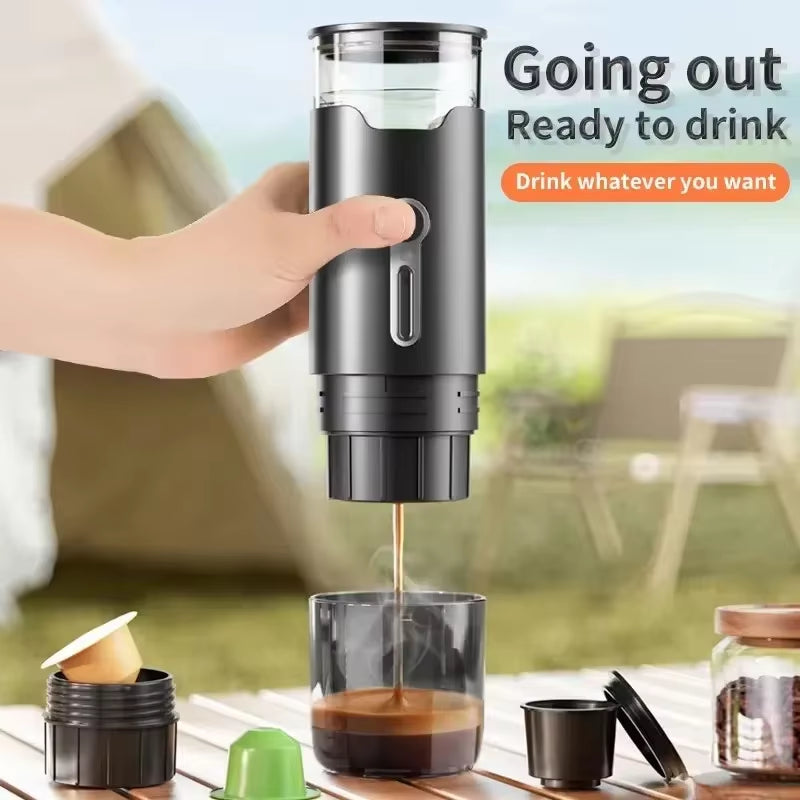 New Small Portable Coffee Maker Electric Capsule Coffee Brewer Portable Coffee Machine Fit Coffee Powder and Coffee Capsule