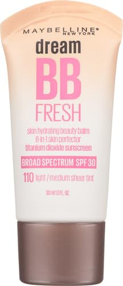 Dream Fresh Skin Hydrating BB Cream, 8-In-1 Skin Perfecting Beauty Balm with Broad Spectrum SPF 30, Sheer Tint Coverage, Oil-Free, Light/Medium, 1 Fl Oz